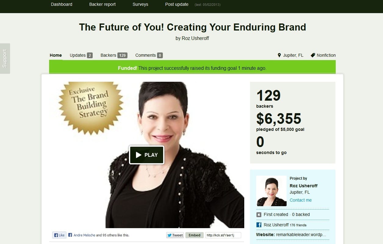 Kickstarter Roz Successful Campaign